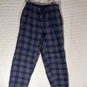 Izod Navy and Yellow Plaid Pajama Pants